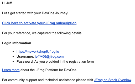 Activation Email