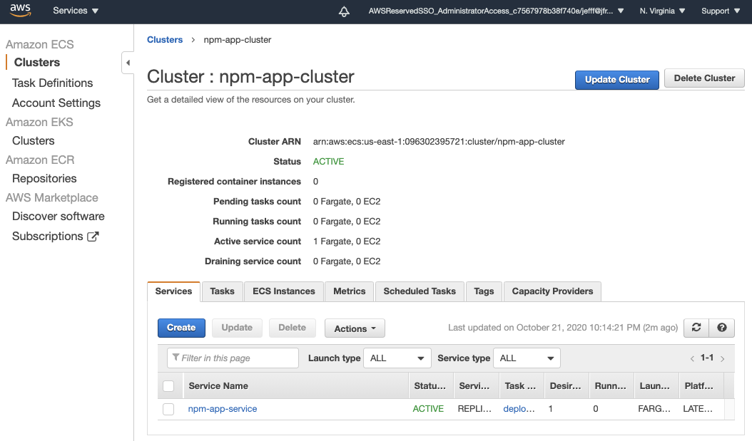 Delete ECS Cluster
