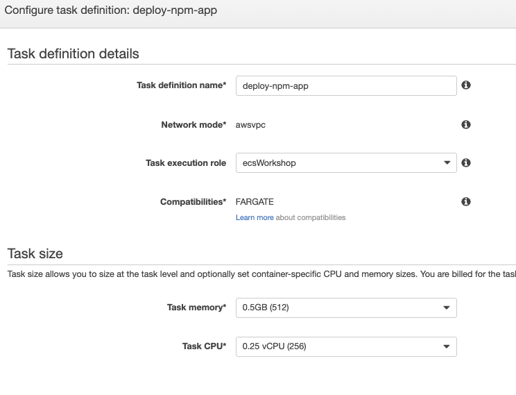 ECS Task Definition