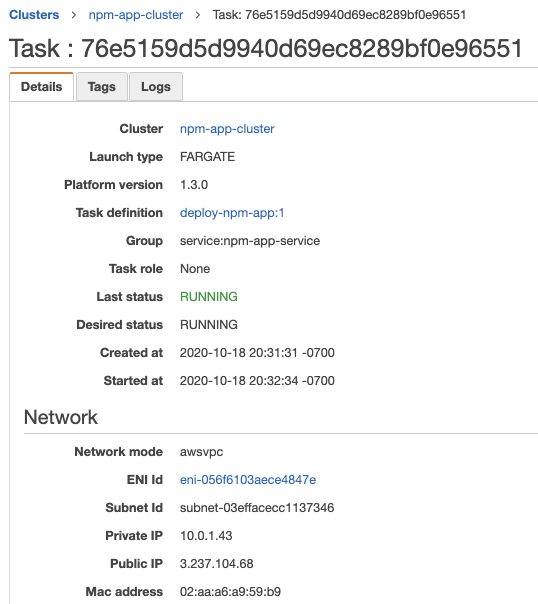 NPM APP Task Detail