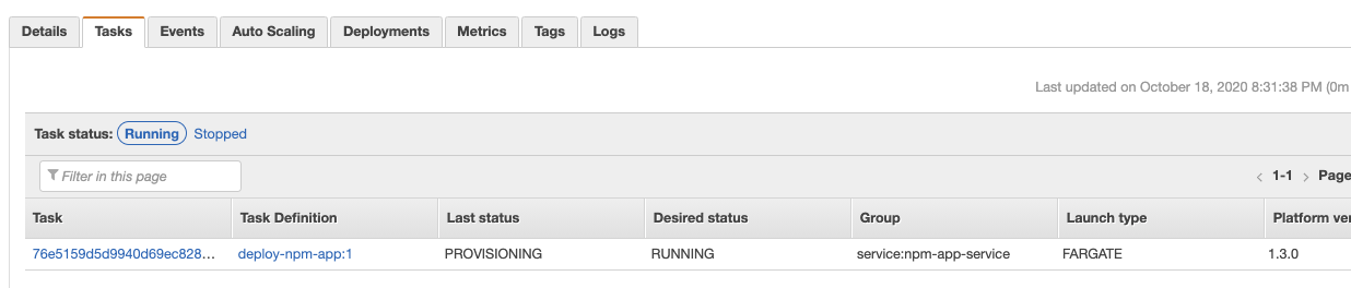 NPM APP Service Tasks