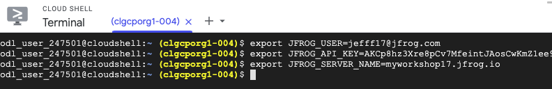 JFrog ENV VARS